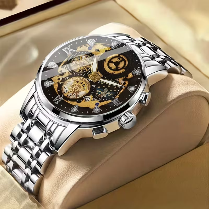  New Skeleton Automatic Movement Watch Men'S Fashion Trend Easy And Versatile Business Men'S Watch