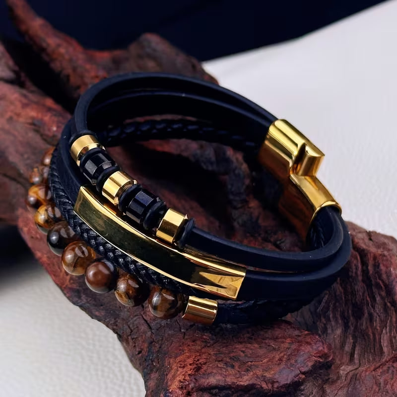 1pc High Quality 4 Layer Leather Bracelet for Men