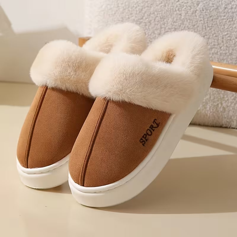 Fashion Autumn and Winter Lovers Plush Slippers Indoor and Outdoor Fluffy Warm Couple 