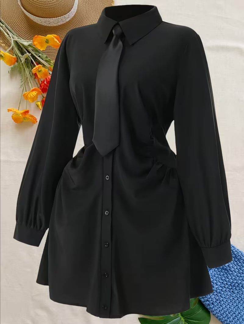 Plus Size - Plus Size - [Tie And Dress Two-Piece Set]Plus Size Women'S Dress Short Skirt Spring And Summer 