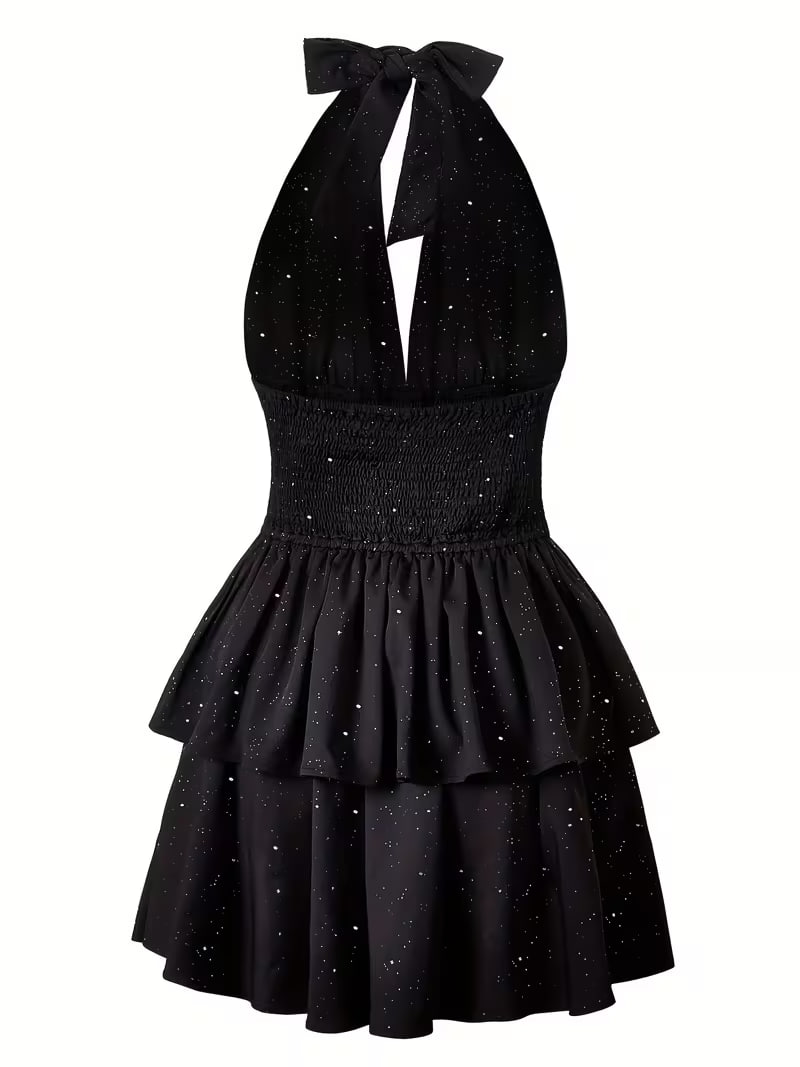Plus Size - Plus Size - European And American Fashion Sexy Hot Backless Little Dress Leopard Print Wild Style European And American Mini Skirt Women'S Dress