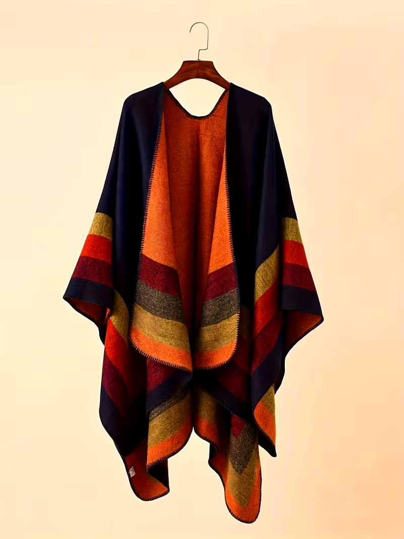 1pc Unisex Fashion Simple Mature Vintage Striped Oversized Cardigan