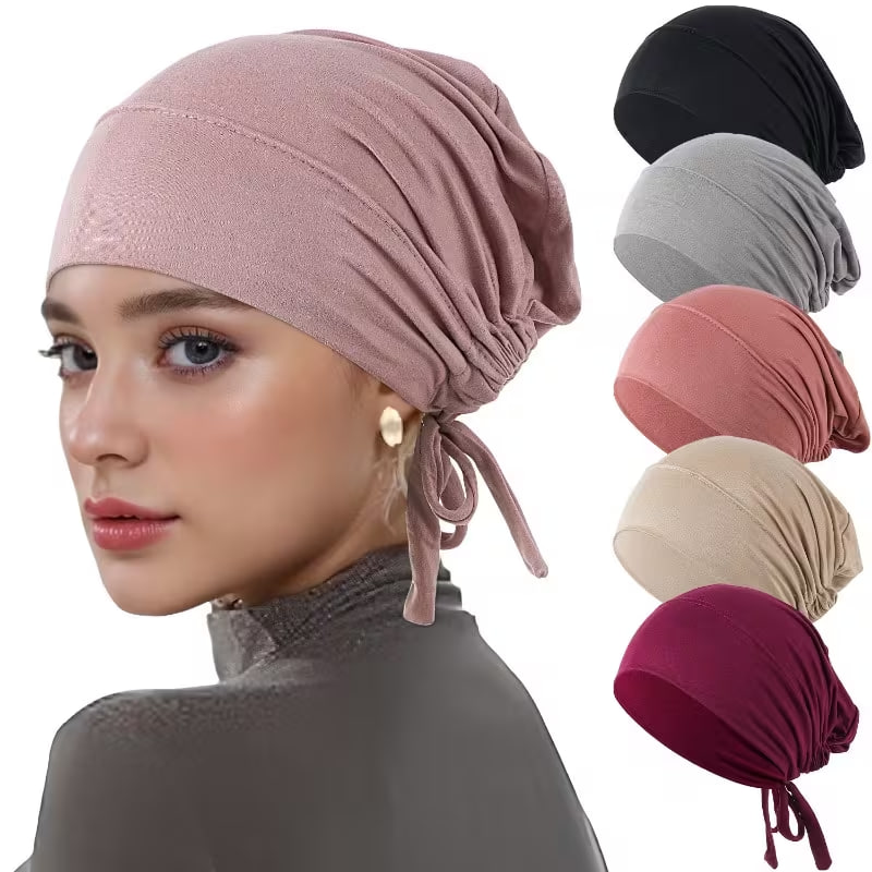 Eid Al-Fitr Super Soft Elastic Cloth Muslim Streamer Bottoming Hat