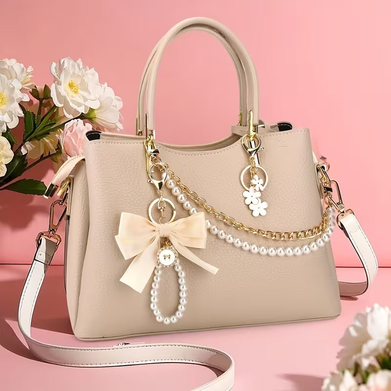 3pcs Chic Metal Bag Charms & Keychains Set 
